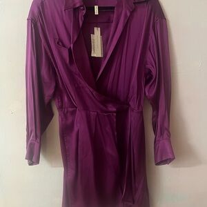 Marc Jacobs Vibrant Purple Satin Dress